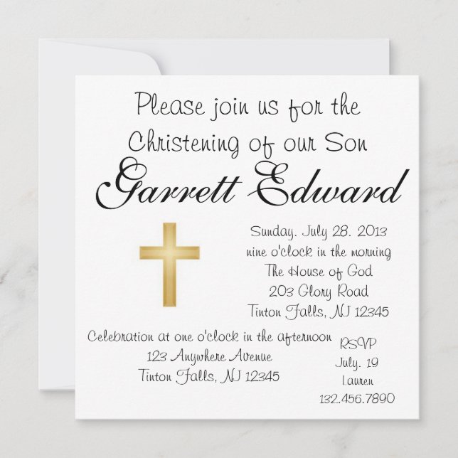 Invitation de baptême (Devant)