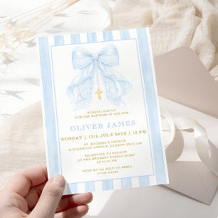 Invitation de baptême à l'arc bleu