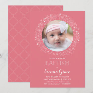 Invitation de baptême avec photo, invitation avec