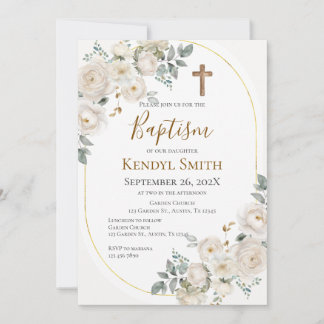 Invitation de baptême bohème