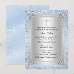 Invitation de baptême/Christening Jewel Blue Spark