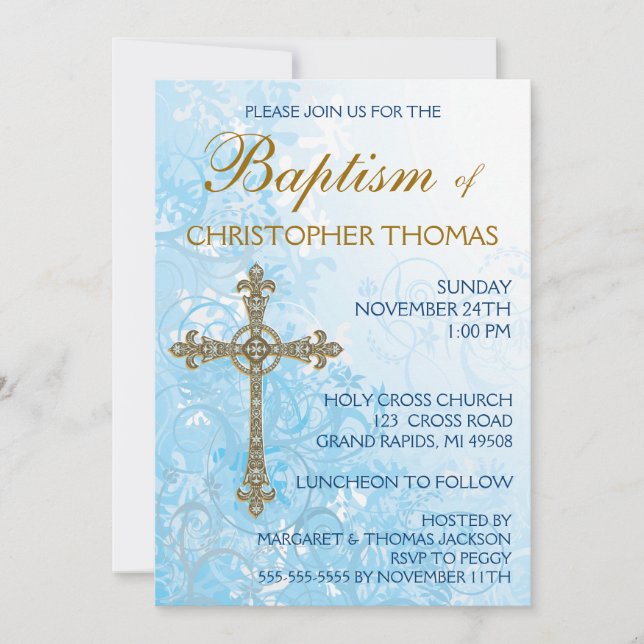 Invitation de baptême moderne (Devant)