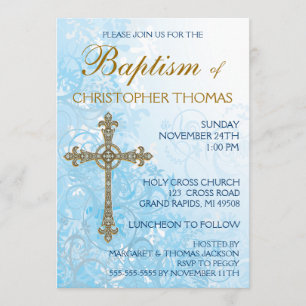 Invitation de baptême moderne