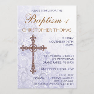Invitation de baptême moderne