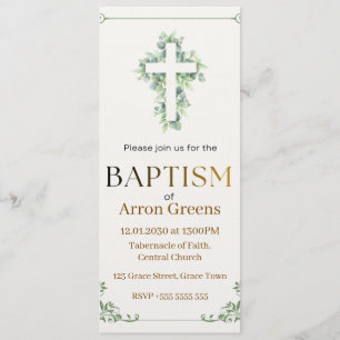 Invitation de baptême Simple et élégant chrétien