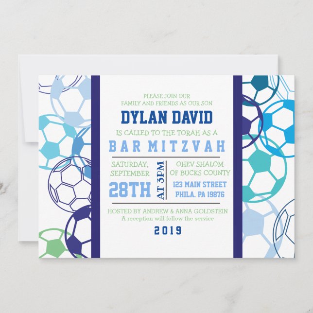 Invitation de Bar Mitzvah COLORED (Devant)