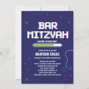 Invitation de Bar Mitzvah de jeu vidéo pour joueur