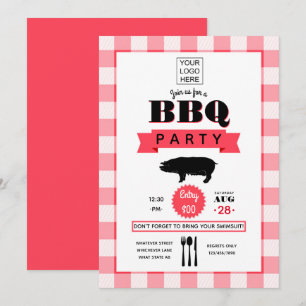 Invitation de barbecue d'entreprise avec logo