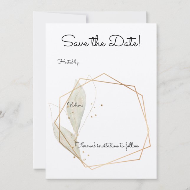 Invitation de base pour mariage avec date à reteni (Devant)