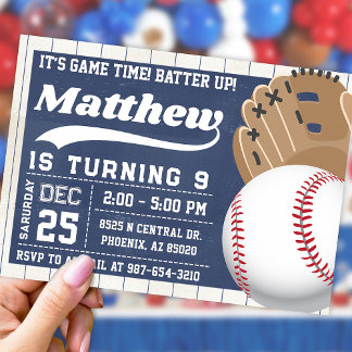 Invitation de baseball, Invitation d'anniversaire 