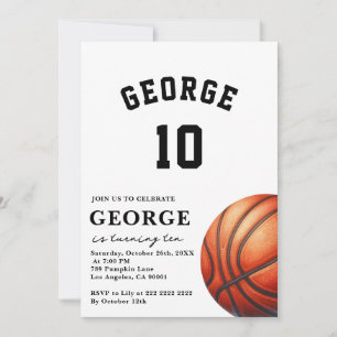 Invitation de basket-ball, fête d'anniversaire