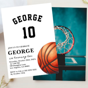 Invitation de basket-ball, fête d'anniversaire