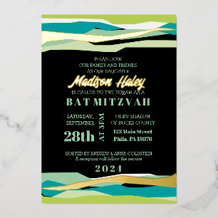 Invitation de Bat mitzvah à la barre de menthe ave