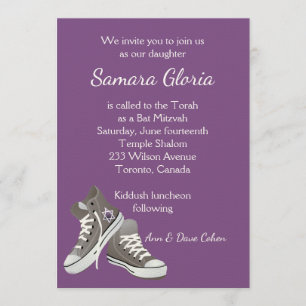 Invitation de Bat mitzvah Basket Fade Star