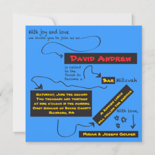 Invitation de Bat mitzvah de bar tellement DÉCONTR