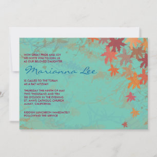Invitation de Bat Mitzvah de feuilles d'automne