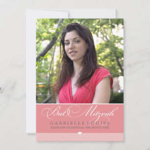 INVITATION DE BAT MITZVAH DE PHOTO : : beau type 1