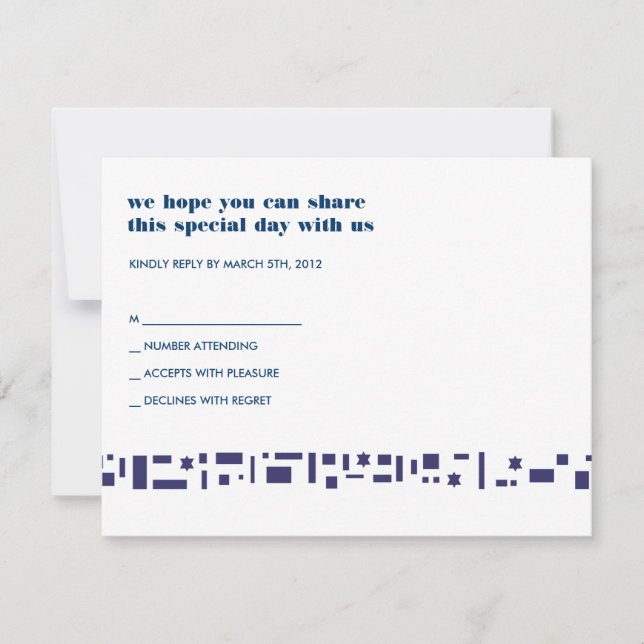 Invitation de Bat mitzvah du bar Carré (Devant)