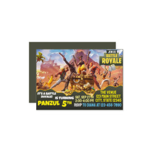 Invitation de bataille de jeu