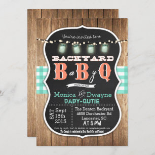 Invitation de BBQ de douche de couples du bébé Q