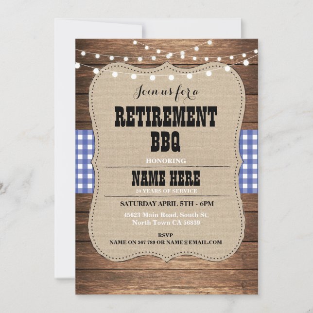 Invitation de BBQ de partie retiré par invitation (Devant)