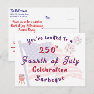 Invitation de BBQ du 4 juillet, écriture patriotiq