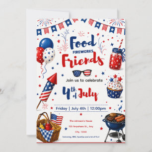 Invitation de BBQ du 4 juillet : Invitation de fêt