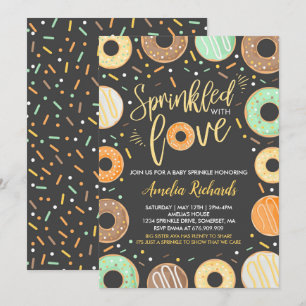 Invitation de bébé Donut Sprinkle avec amour