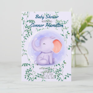 INVITATION DE BÉBÉ ÉLÉPHANT