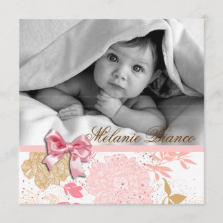 Invitation de bébé fille Fête d'anniversaire Pink 