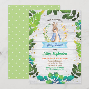 Invitation de bébé garçon lapin douche. Pâques du