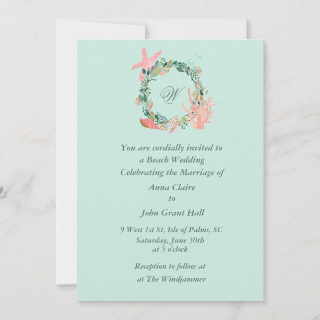 Invitation De Belles Annonces De Mariage De Plage | Personnal (Devant)