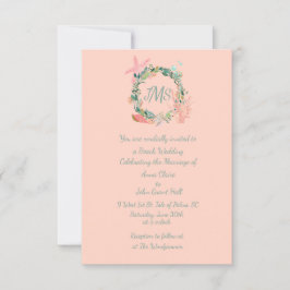 Invitation De belles annonces de Mariages nautiques à Coral