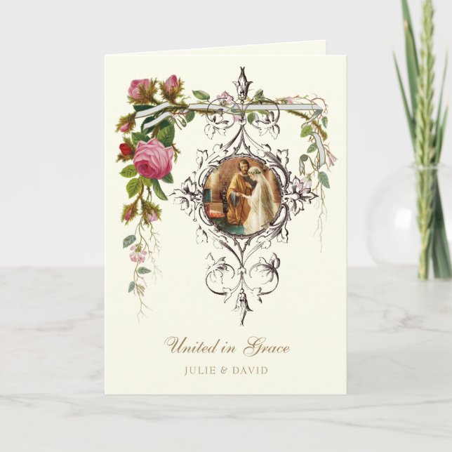 Invitation de bénédiction de mariage de convalidat (Devant)