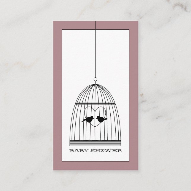 Invitation de billet de Baby shower de cage cardia (Devant)