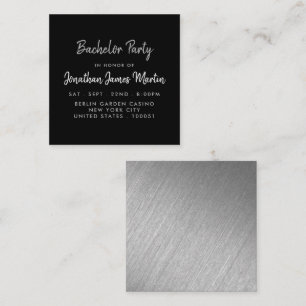 Invitation de billet de Bachelor Foil et Script Ar