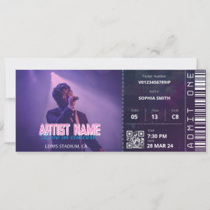 Invitation de billet de concert personnalisé Événe