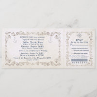 Invitation de billet de croisière vintage de maria