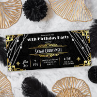 Invitation de billet de fête Art Déco des années 1