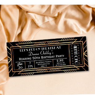 Invitation de billet de fête des années 20 rugissa
