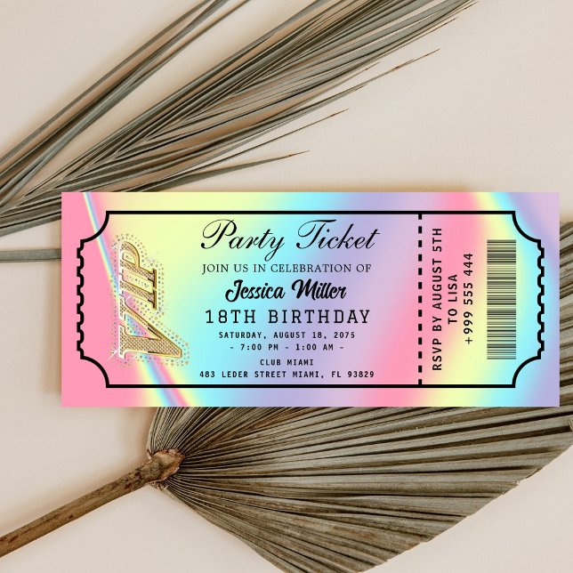 Invitation de billet de fête doré (Créateur téléchargé)
