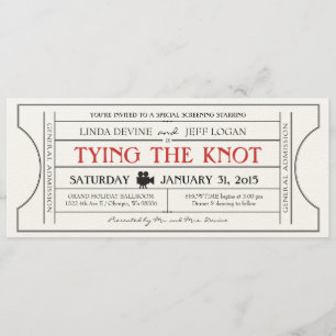 Invitation de billet de film vintage