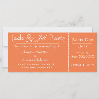 Invitation de billet de la douche Jack et Jill Ora