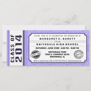 Invitation de Billet de la partie Purple & Black G
