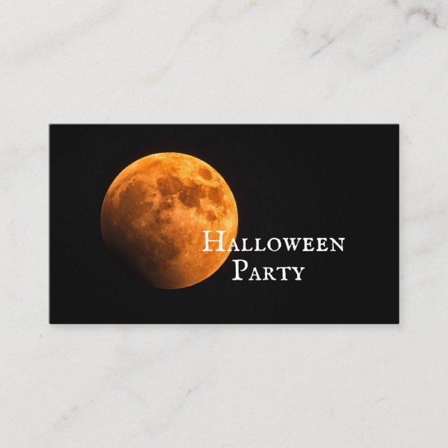 Invitation de billet de soirée Halloween, Lune de  (Devant)