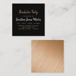 Invitation de billet Gold Foil & Script Bachelor P