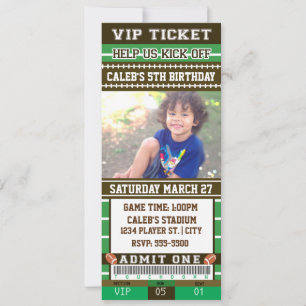 Invitation de BILLET PHOTO Vert & Marron FOOTBALL