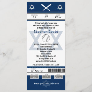 Invitation de billets de base-ball Bar Mitzvah