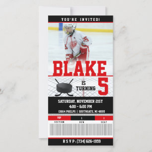 Invitation de billets de hockey  ANNIVERSAIRE