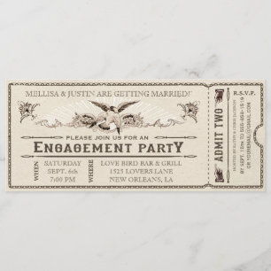 Invitation de billets de la partie de l'engagement